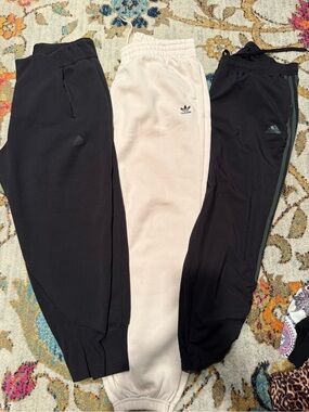 adidas Black & Cream Kids' Jogger Trio